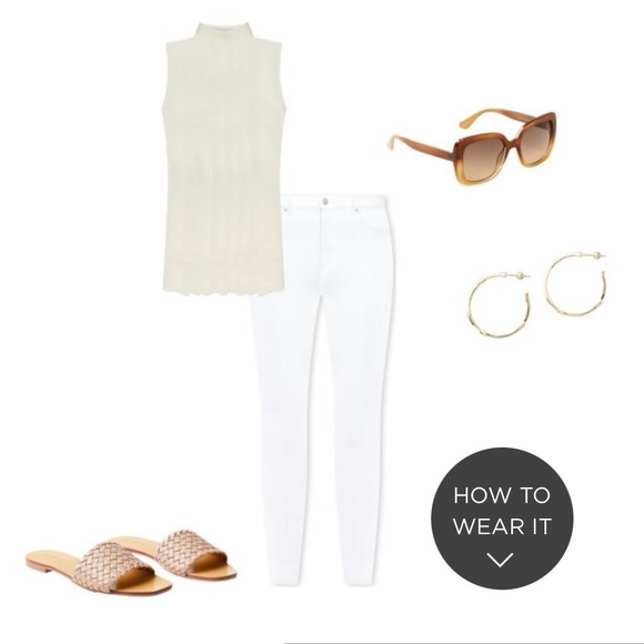 High Rise Skinny Jeans In White - Picture 3 of 3